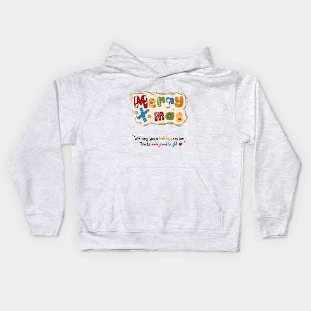 Merry X-Mas transparent Kids Hoodie by owhalesumi